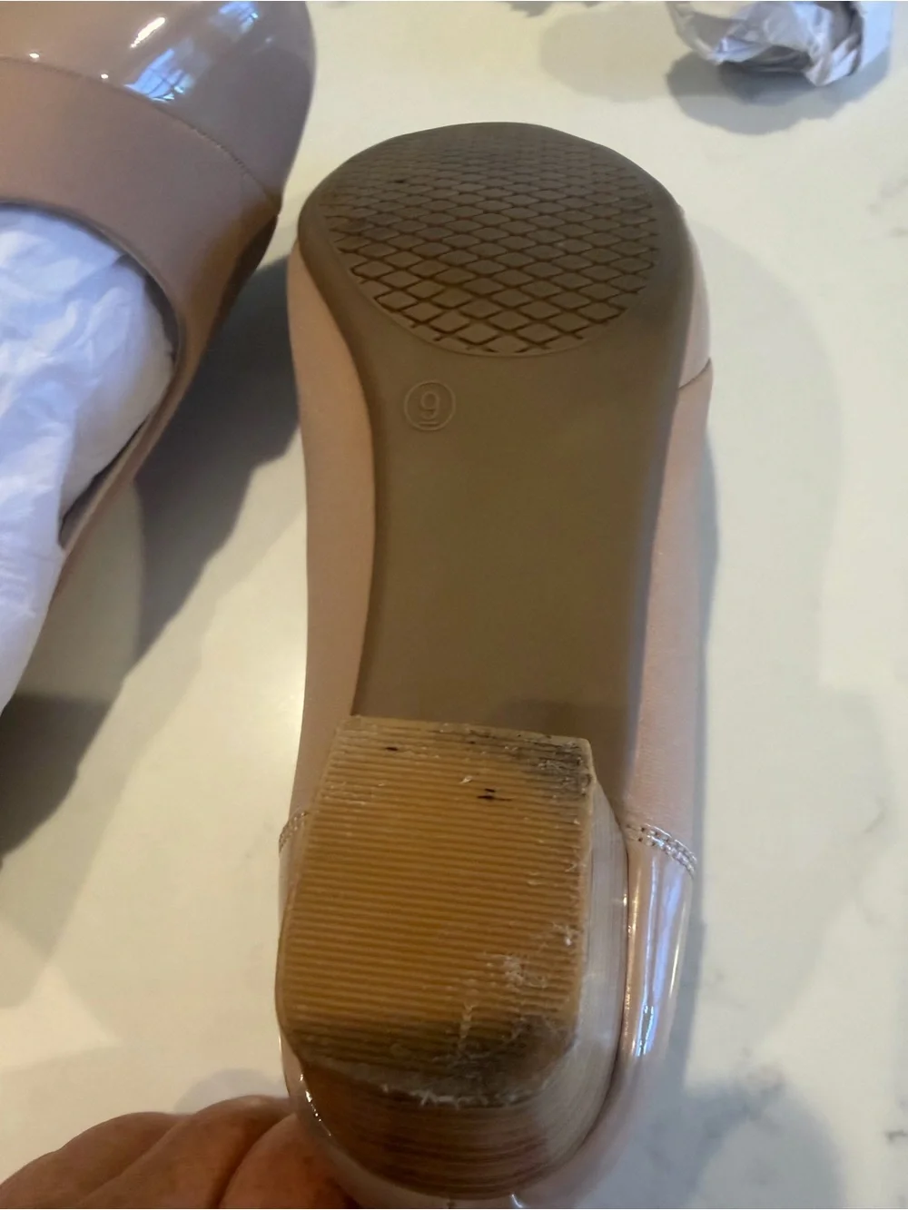 Women's Low Block Heel Pump in Blush Nude